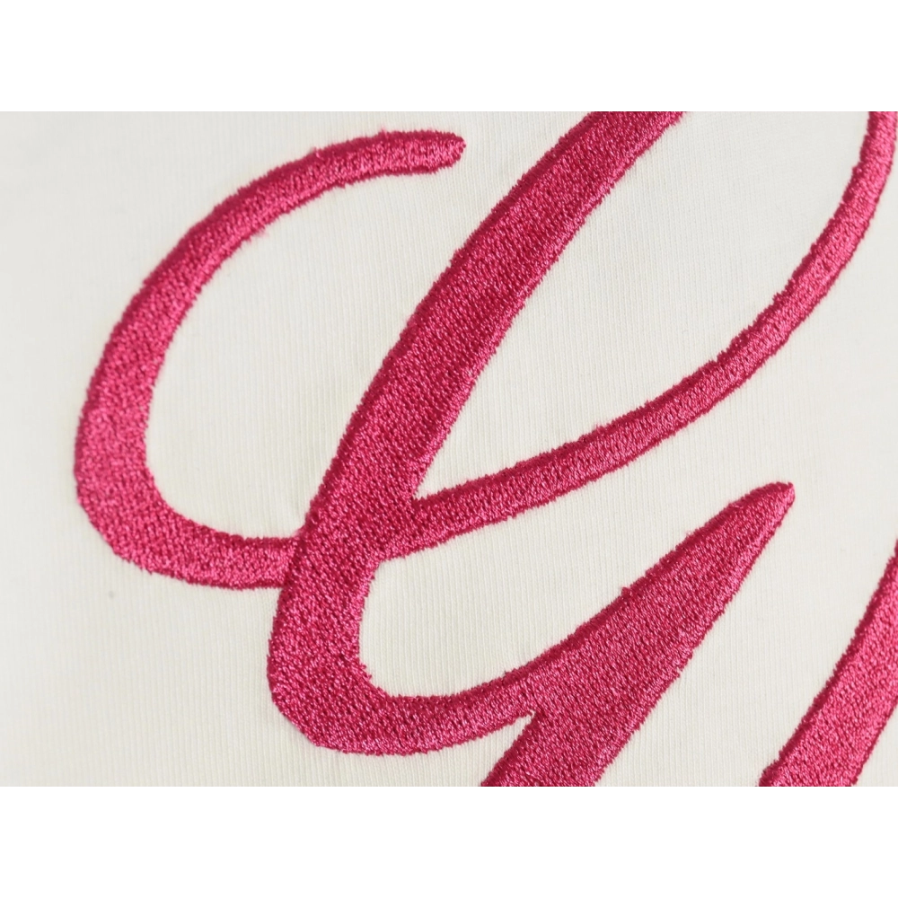 Gucci cursive logo embroidered short sleeves,Gucci