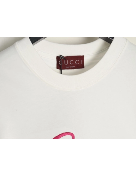 Gucci cursive logo embroidered short sleeves,Gucci