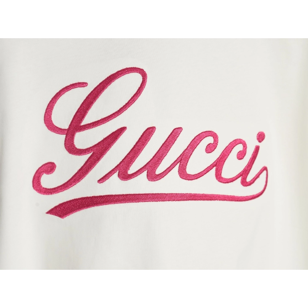 Gucci cursive logo embroidered short sleeves,Gucci