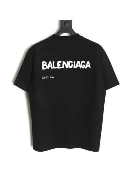 Balenciaga Hand-painted graffiti print washed short-sleeves TSK1,Balenciaga