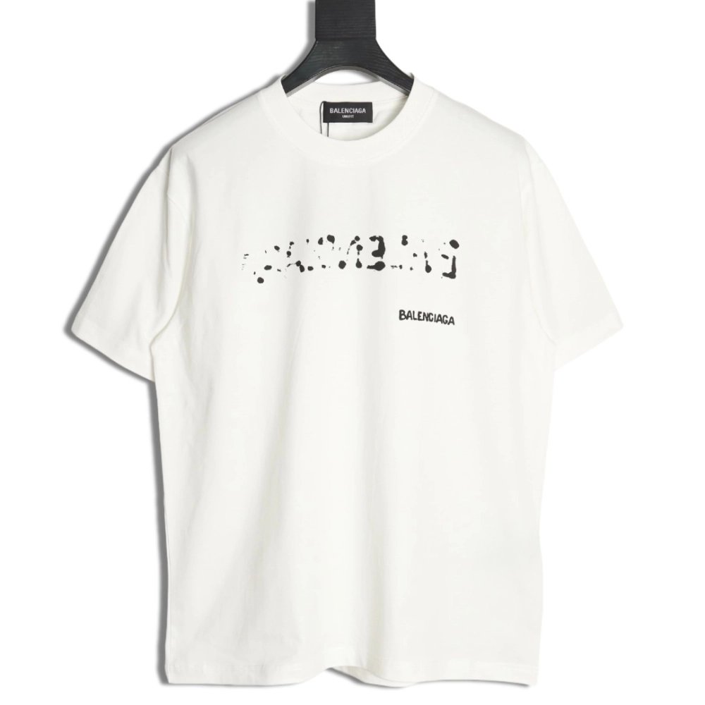 Balenciaga Hand-painted graffiti print washed short-sleeves,Balenciaga