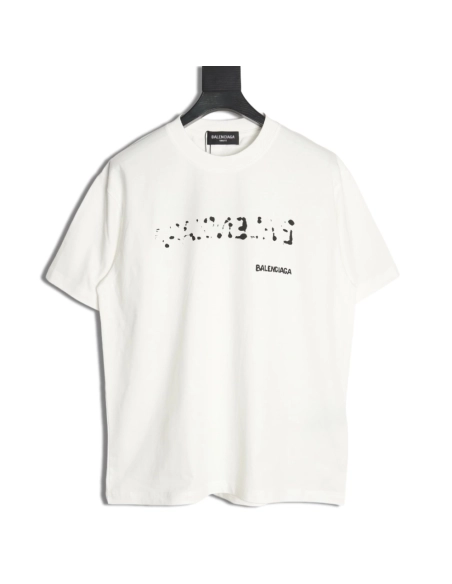 Balenciaga Hand-painted graffiti print washed short-sleeves,Balenciaga