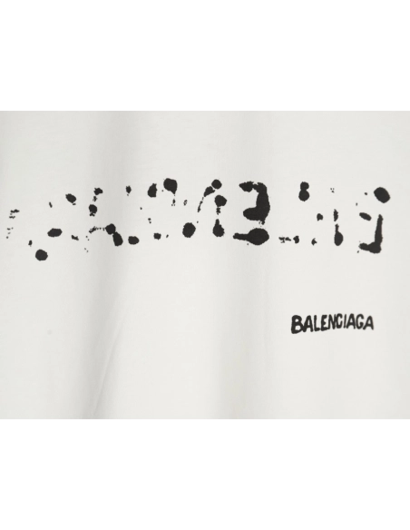 Balenciaga Hand-painted graffiti print washed short-sleeves,Balenciaga