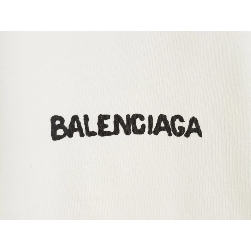 Balenciaga Hand-painted graffiti print washed short-sleeves,Balenciaga