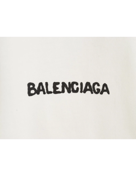 Balenciaga Hand-painted graffiti print washed short-sleeves,Balenciaga