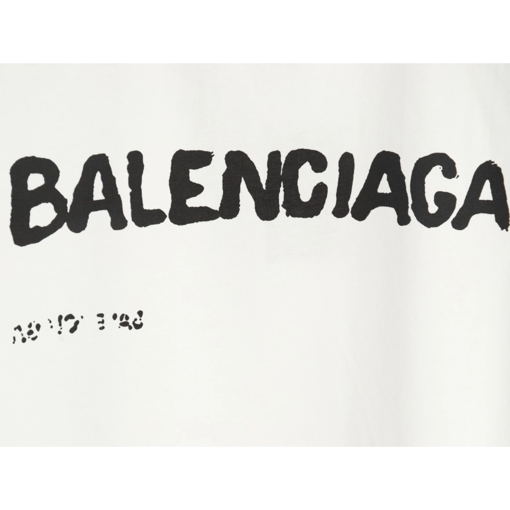 Balenciaga Hand-painted graffiti print washed short-sleeves,Balenciaga