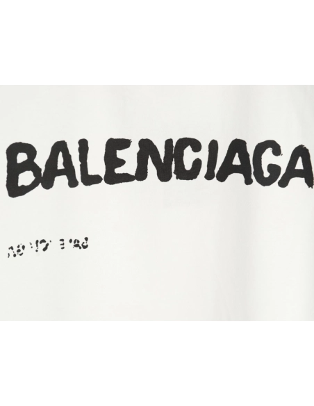 Balenciaga Hand-painted graffiti print washed short-sleeves,Balenciaga