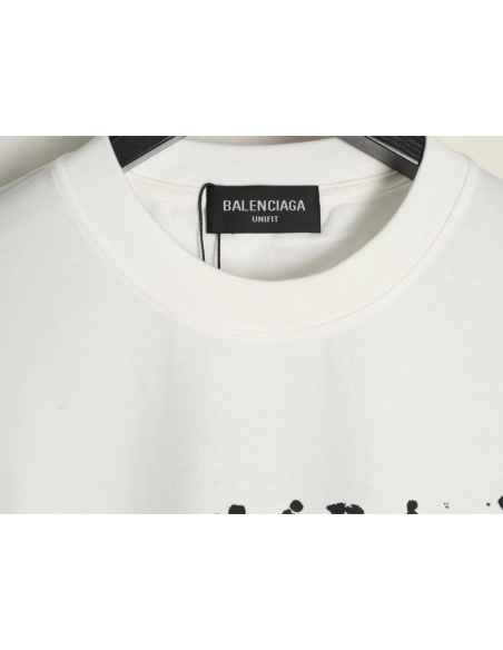 Balenciaga Hand-painted graffiti print washed short-sleeves,Balenciaga