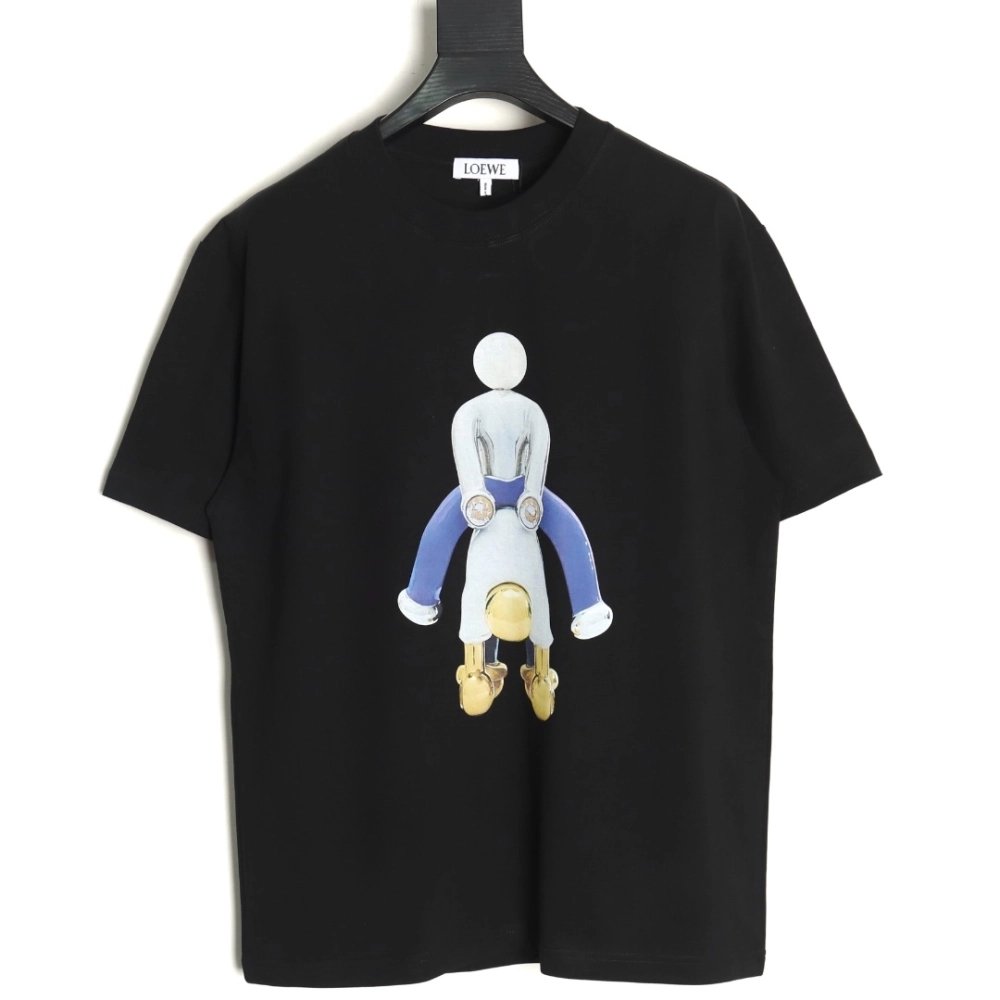 Loewe Wooden Man Printed Embroidered Short Sleeve,Loewe
