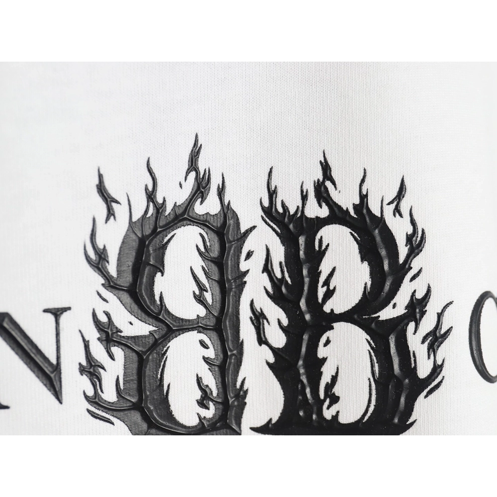 Balenciaga Flame Double B Letter Print Short Sleeve,Balenciaga