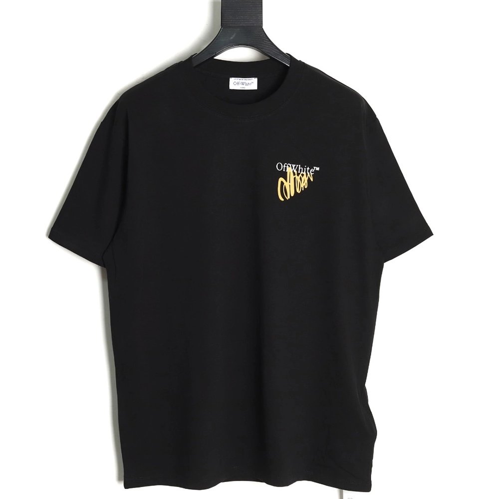 Off White Gold Painted Arrow Short Sleeves,Off White