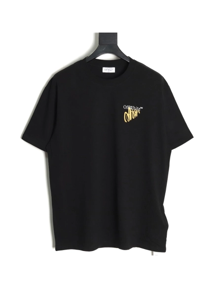 Off White Gold Painted Arrow Short Sleeves,Off White