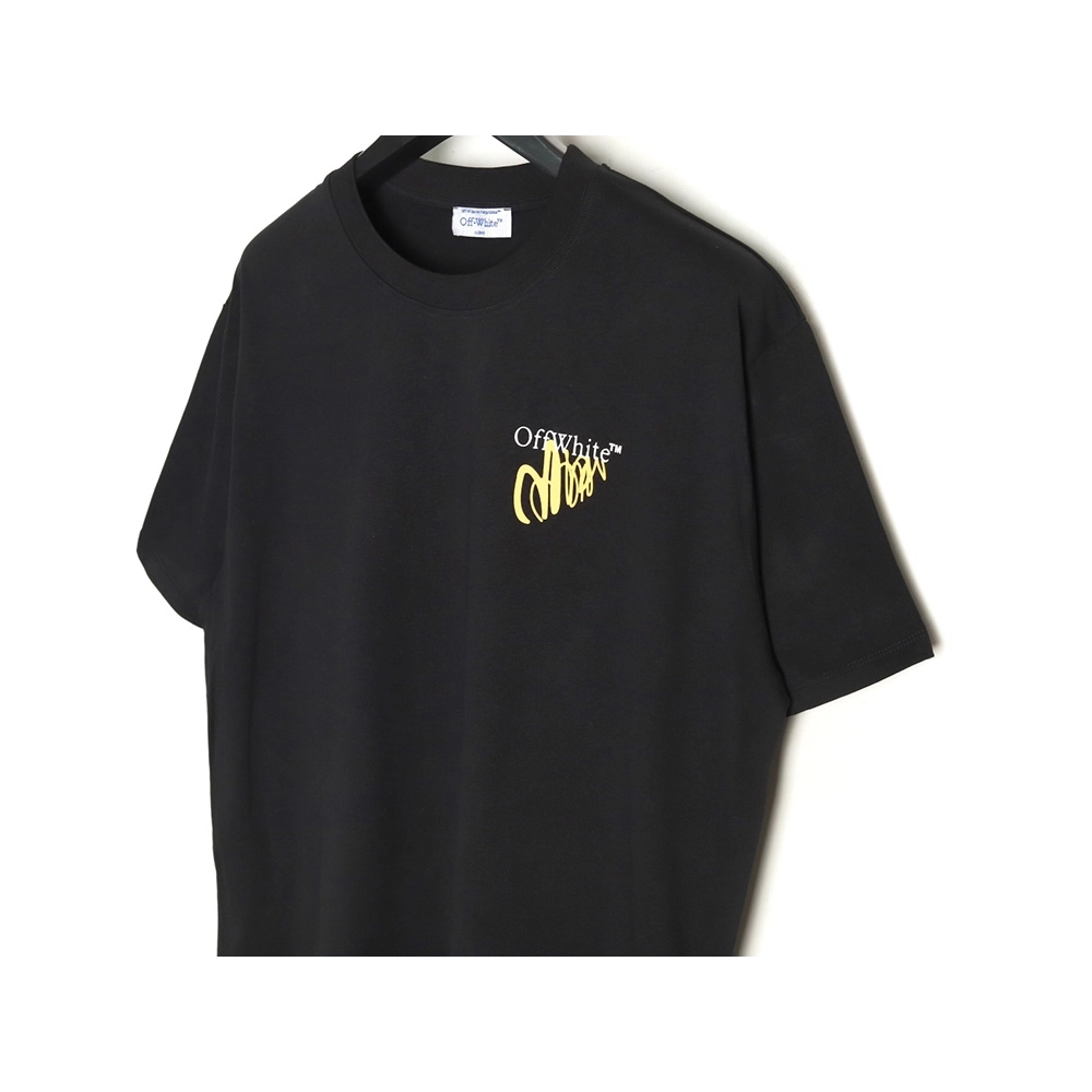 Off White Gold Painted Arrow Short Sleeves,Off White