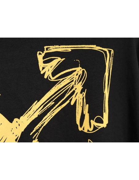 Off White Gold Painted Arrow Short Sleeves,Off White