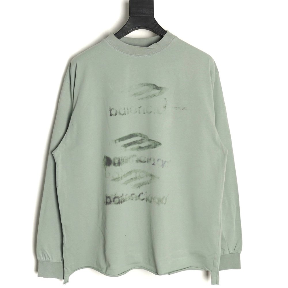 Balenciaga ripped long sleeves with blurred pattern,Balenciaga