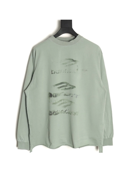 Balenciaga ripped long sleeves with blurred pattern,Balenciaga