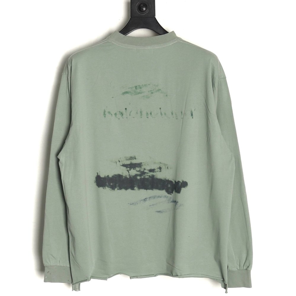 Balenciaga ripped long sleeves with blurred pattern,Balenciaga
