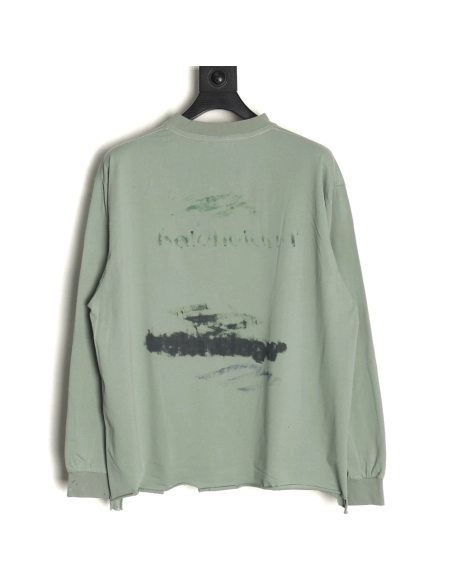 Balenciaga ripped long sleeves with blurred pattern,Balenciaga