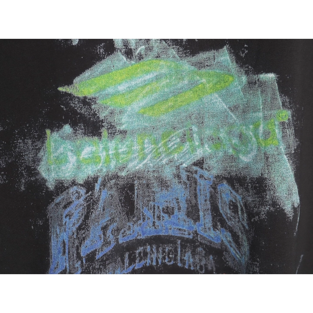 Balenciaga ripped long sleeves with blurred pattern TSK1,Balenciaga