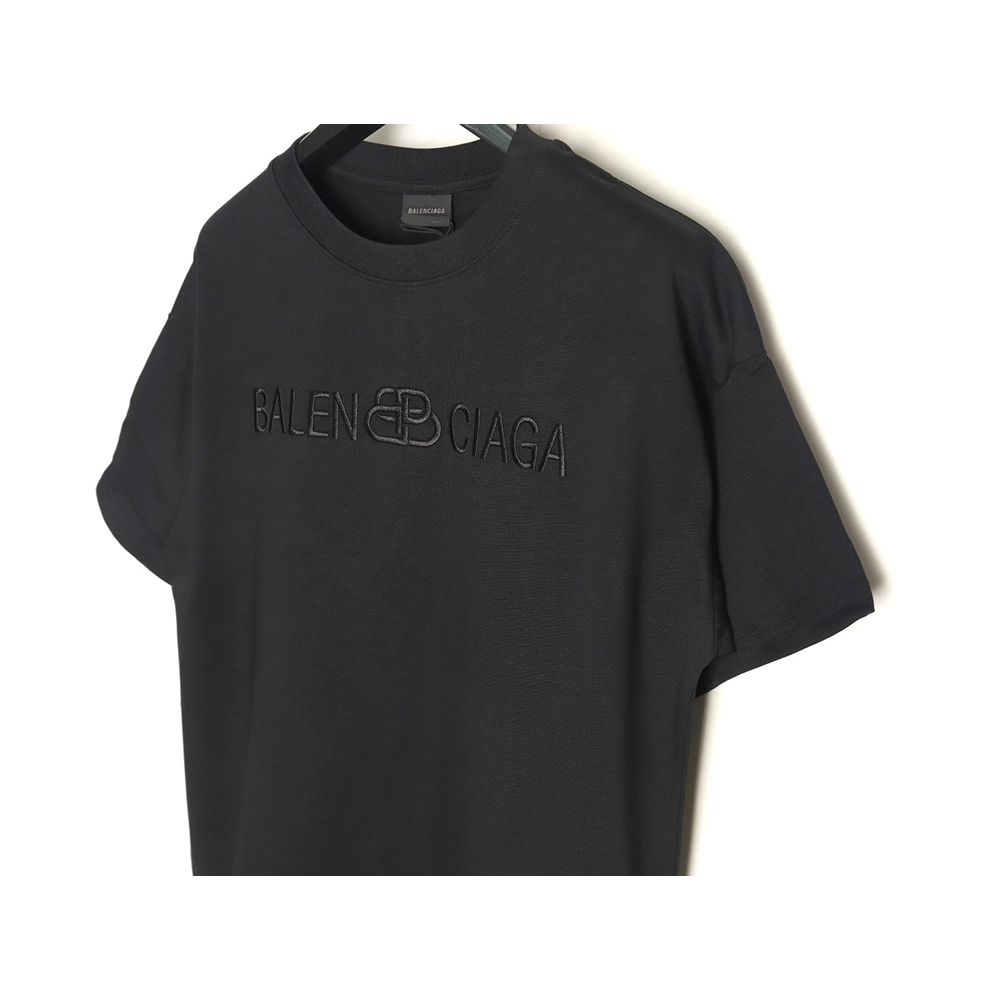 Balenciaga obscure lock letter embroidered short-sleeved T-shirt TSK1,Balenciaga