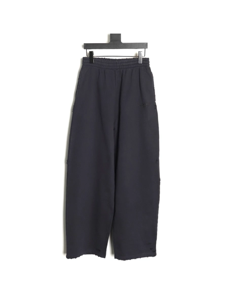 Balenciaga heavyweight batik washed embroidered wide-leg trousers,Balenciaga