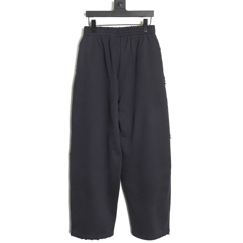 Balenciaga heavyweight batik washed embroidered wide-leg trousers,Balenciaga