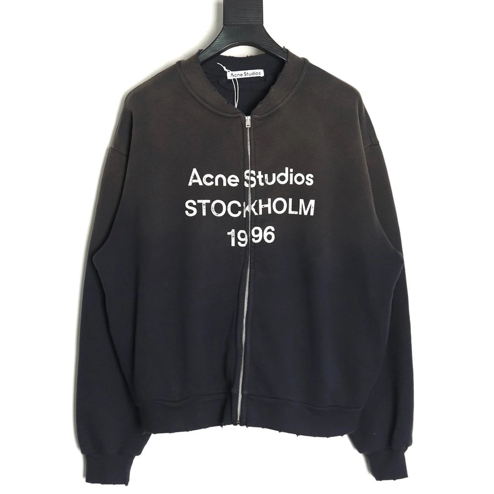 Acne Studios 1996 distressed washed baseball jacket,Acne Studios
