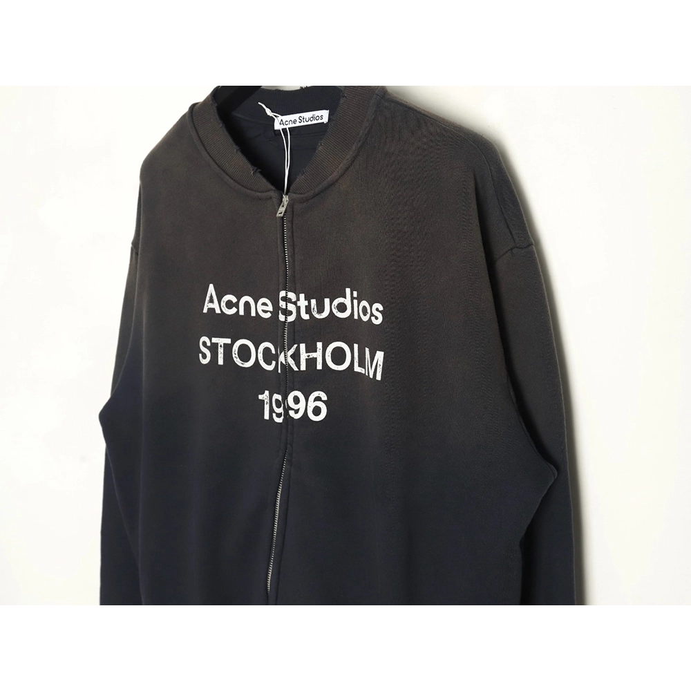 Acne Studios 1996 distressed washed baseball jacket,Acne Studios