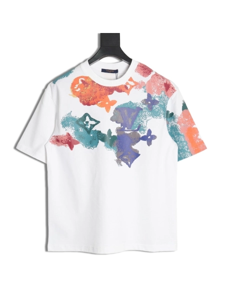 Louis Vuitton ink-dyed monogram print short-sleeves,Louis Vuitton