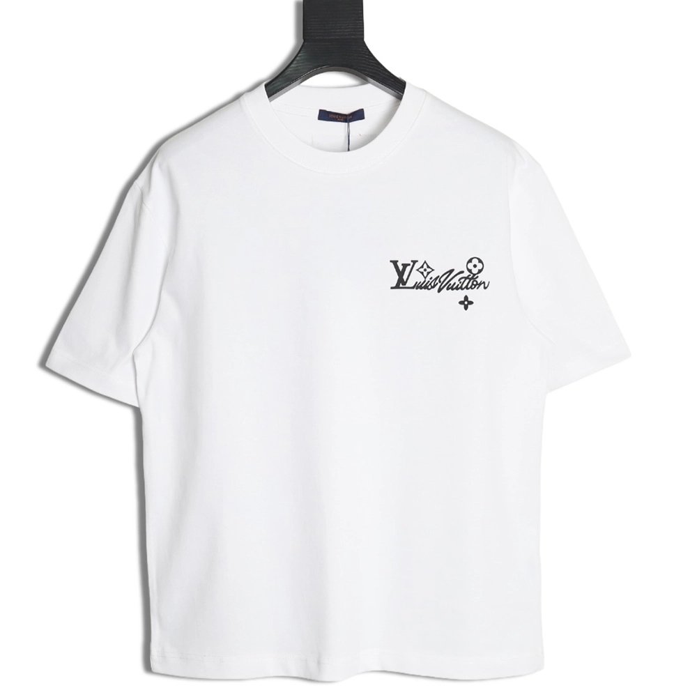 Louis Vuitton Laminating Lettering Hot Diamond Short Sleeves,Louis Vuitton