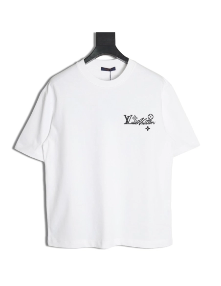 Louis Vuitton Laminating Lettering Hot Diamond Short Sleeves,Louis Vuitton