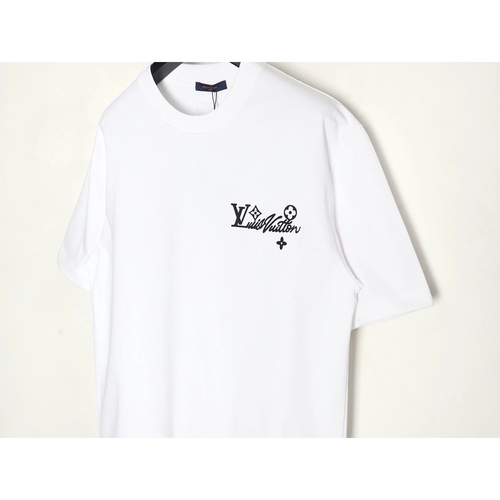 Louis Vuitton Laminating Lettering Hot Diamond Short Sleeves,Louis Vuitton
