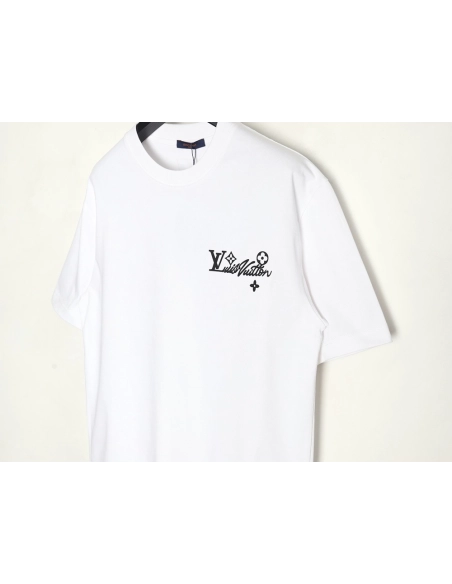 Louis Vuitton Laminating Lettering Hot Diamond Short Sleeves,Louis Vuitton