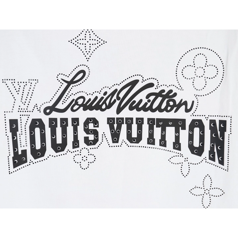 Louis Vuitton Laminating Lettering Hot Diamond Short Sleeves,Louis Vuitton