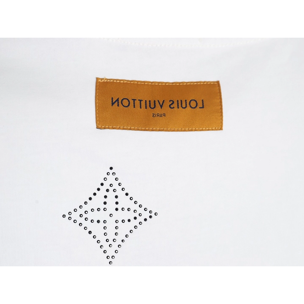 Louis Vuitton Laminating Lettering Hot Diamond Short Sleeves,Louis Vuitton
