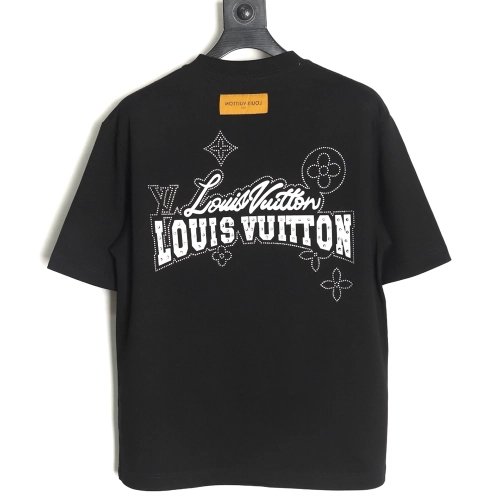 Louis Vuitton Laminating Lettering Hot Diamond Short Sleeves TSK1,Louis Vuitton