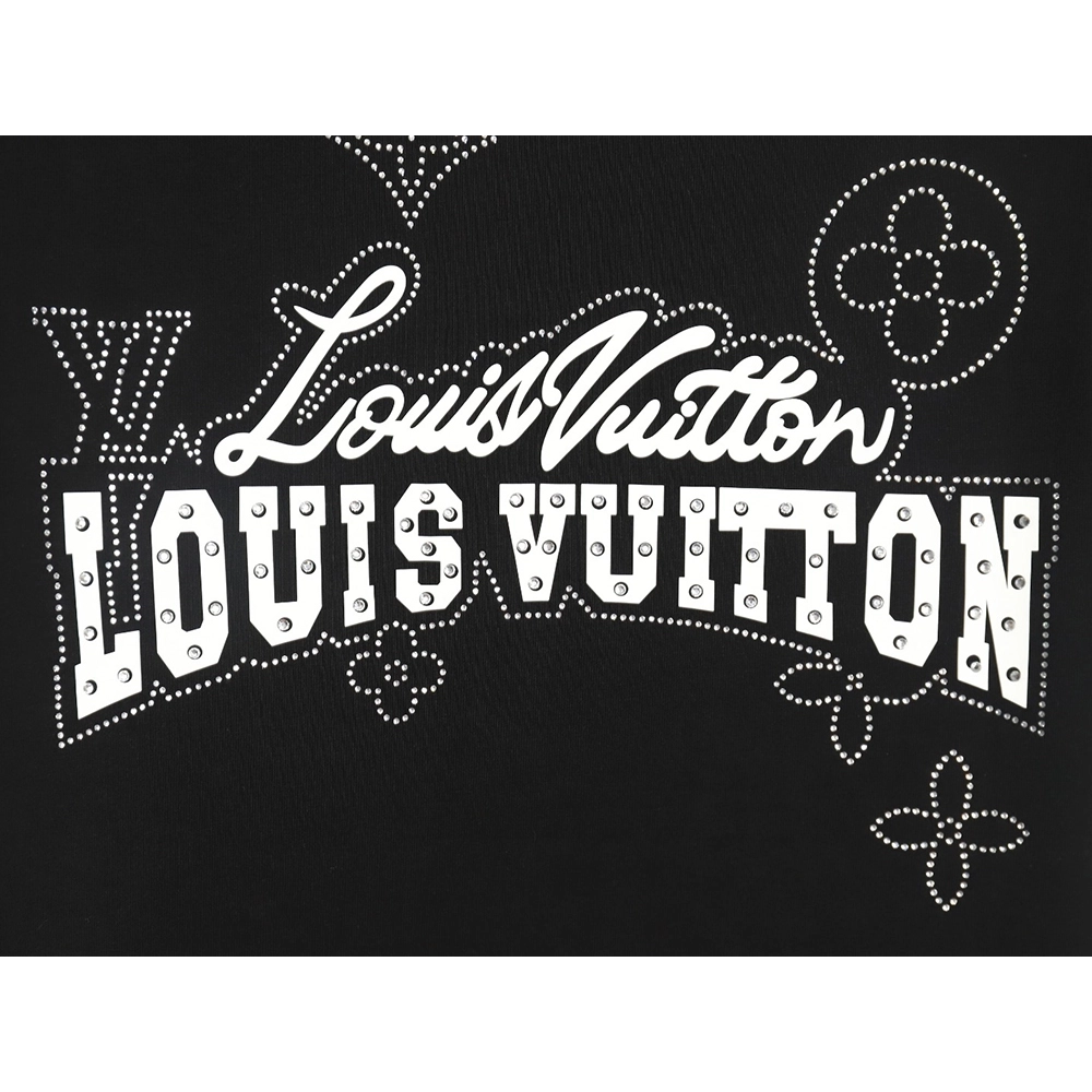 Louis Vuitton Laminating Lettering Hot Diamond Short Sleeves TSK1,Louis Vuitton