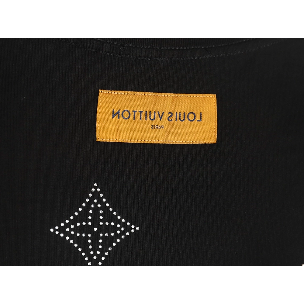 Louis Vuitton Laminating Lettering Hot Diamond Short Sleeves TSK1,Louis Vuitton
