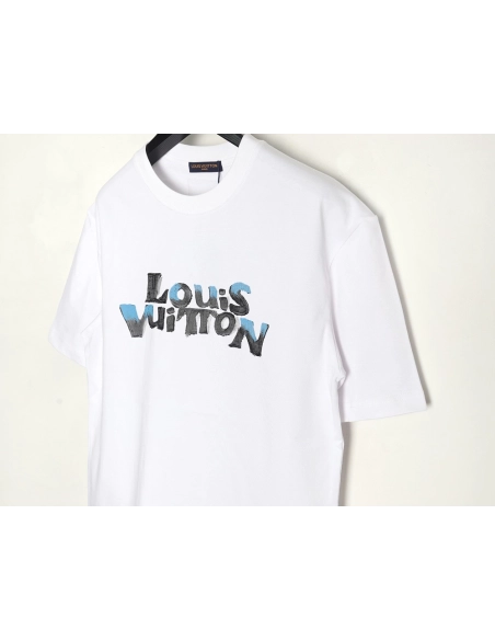 Louis Vuitton hand-painted graffiti rabbit head print short-sleeve,Louis Vuitton