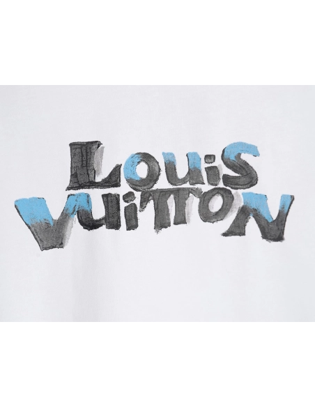 Louis Vuitton hand-painted graffiti rabbit head print short-sleeve,Louis Vuitton