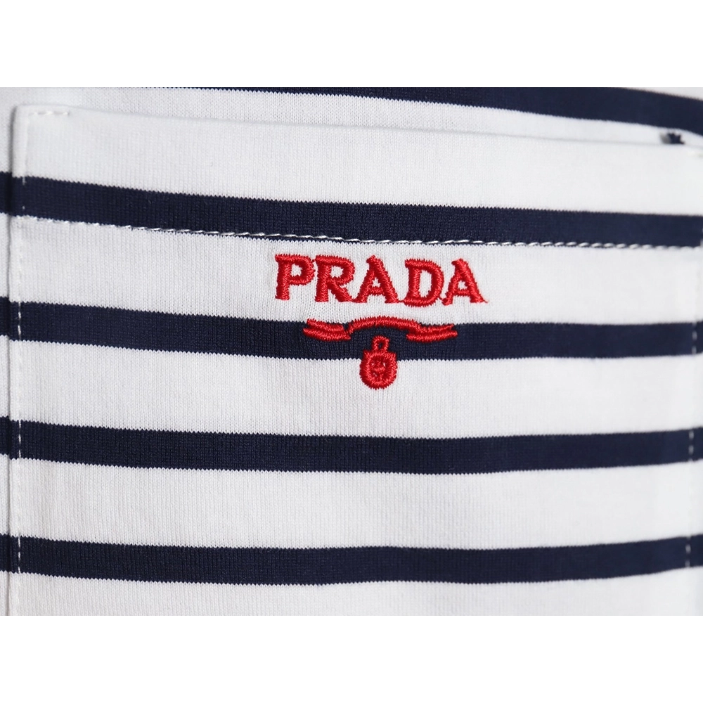 Prada Striped Pocket Short Sleeve T-Shirt,Prada