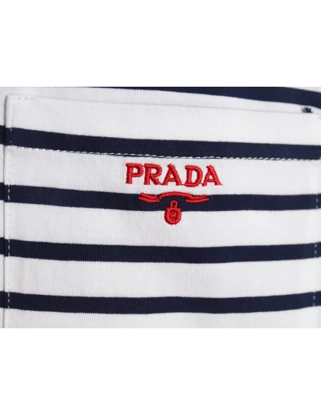 Prada Striped Pocket Short Sleeve T-Shirt,Prada