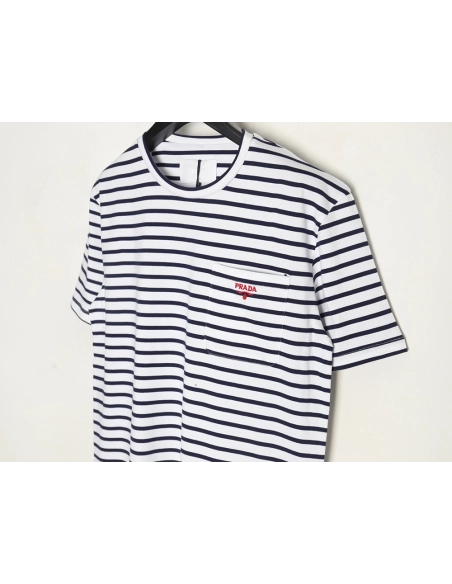 Prada Striped Pocket Short Sleeve T-Shirt,Prada
