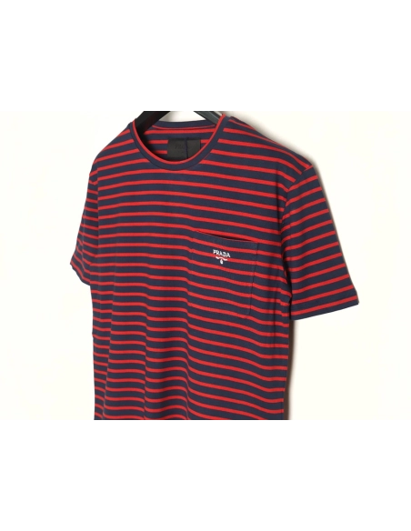 Prada Striped Pocket Short Sleeve T-Shirt TSK1,Prada