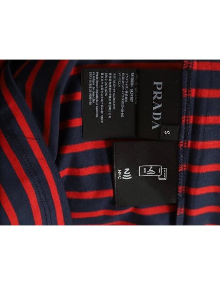 Prada Striped Pocket Short Sleeve T-Shirt TSK1,Prada
