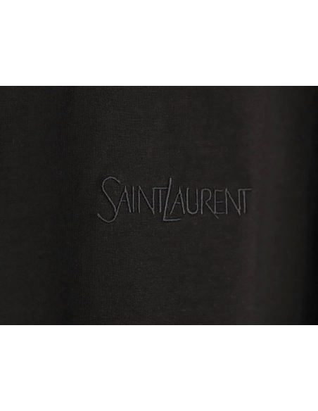Saint Laurent chest logo embroidery short sleeves,Saint Laurent