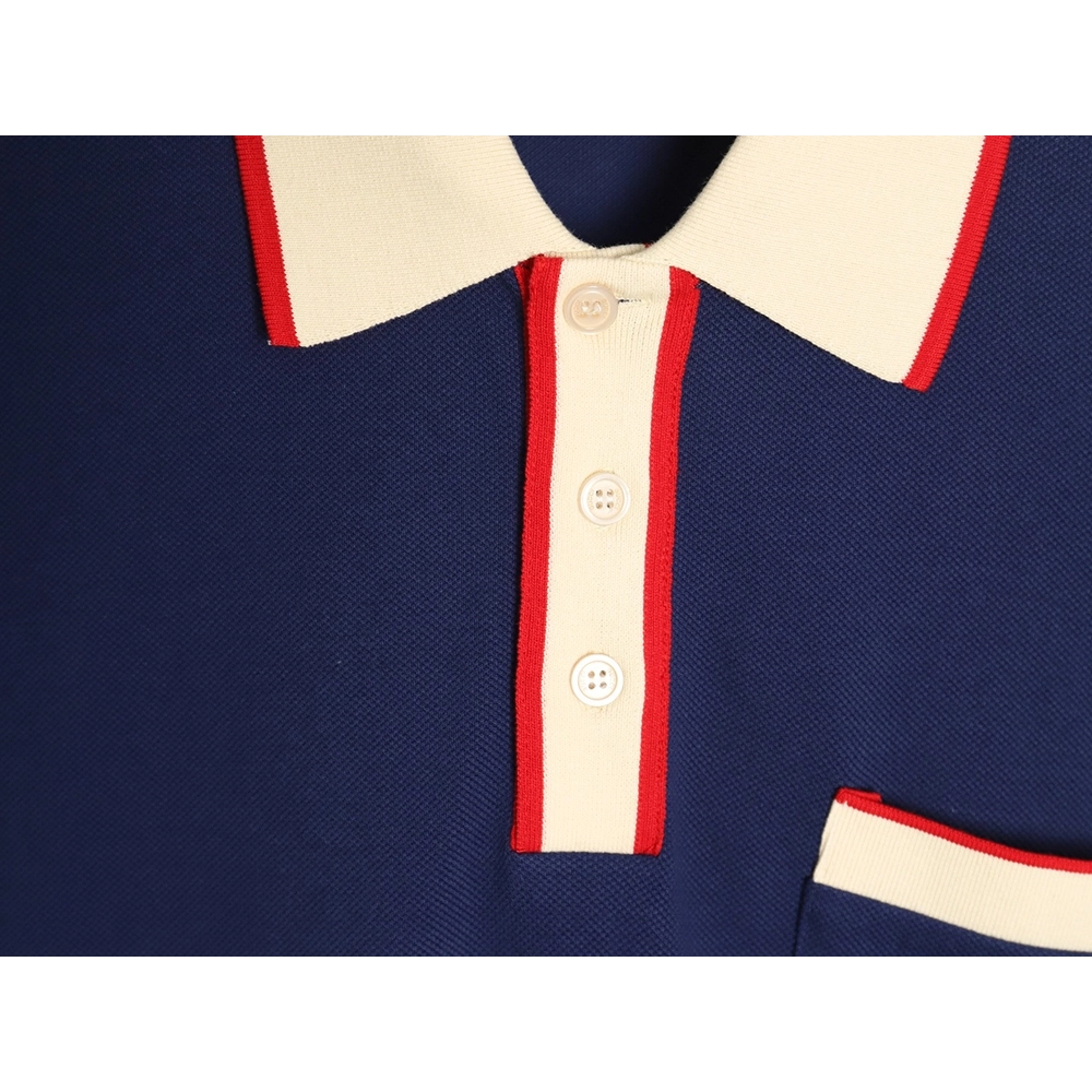 Gucci Classic Pocket Embroidered Double G Polo Short Sleeve,Gucci