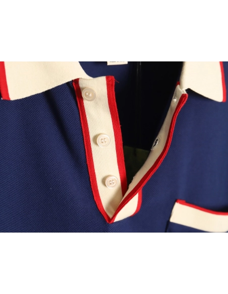 Gucci Classic Pocket Embroidered Double G Polo Short Sleeve,Gucci