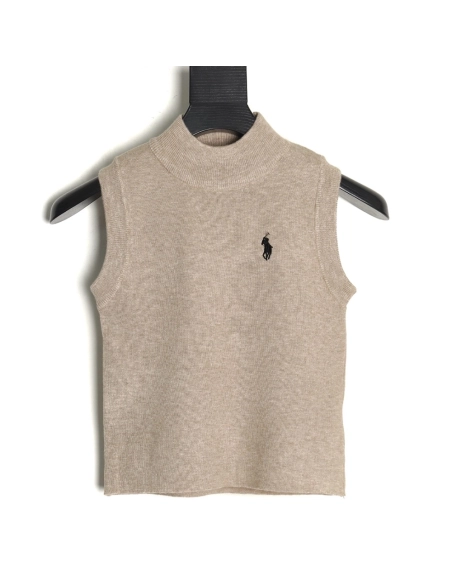 Ralph Lauren Womens Embroidered Logo Knit Vest TSK1,Ralph Lauren