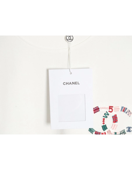 Chanel woven embroidered short sleeves,Chanel